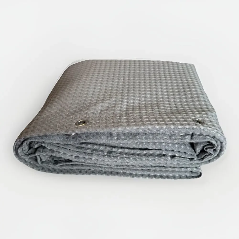 Dynamene Gray Waffle Weave Shower Curtain 72x72 Grommet 100% Polyester